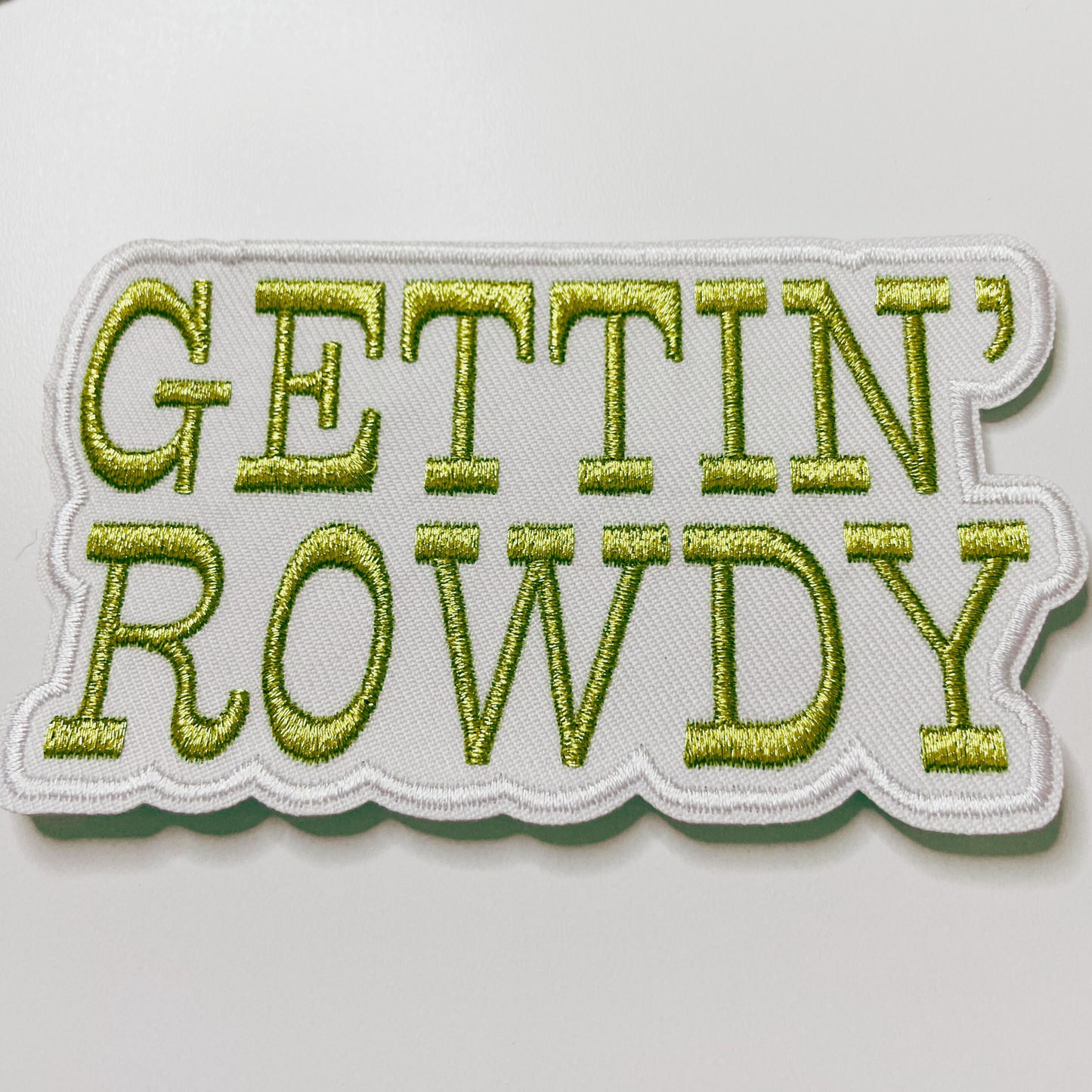 GETTIN' ROWDY - WHITE &  Gold Metallic