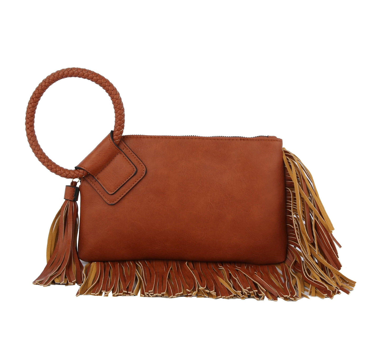 Fringe Soft Vegan Leather Wristlet/Clutch