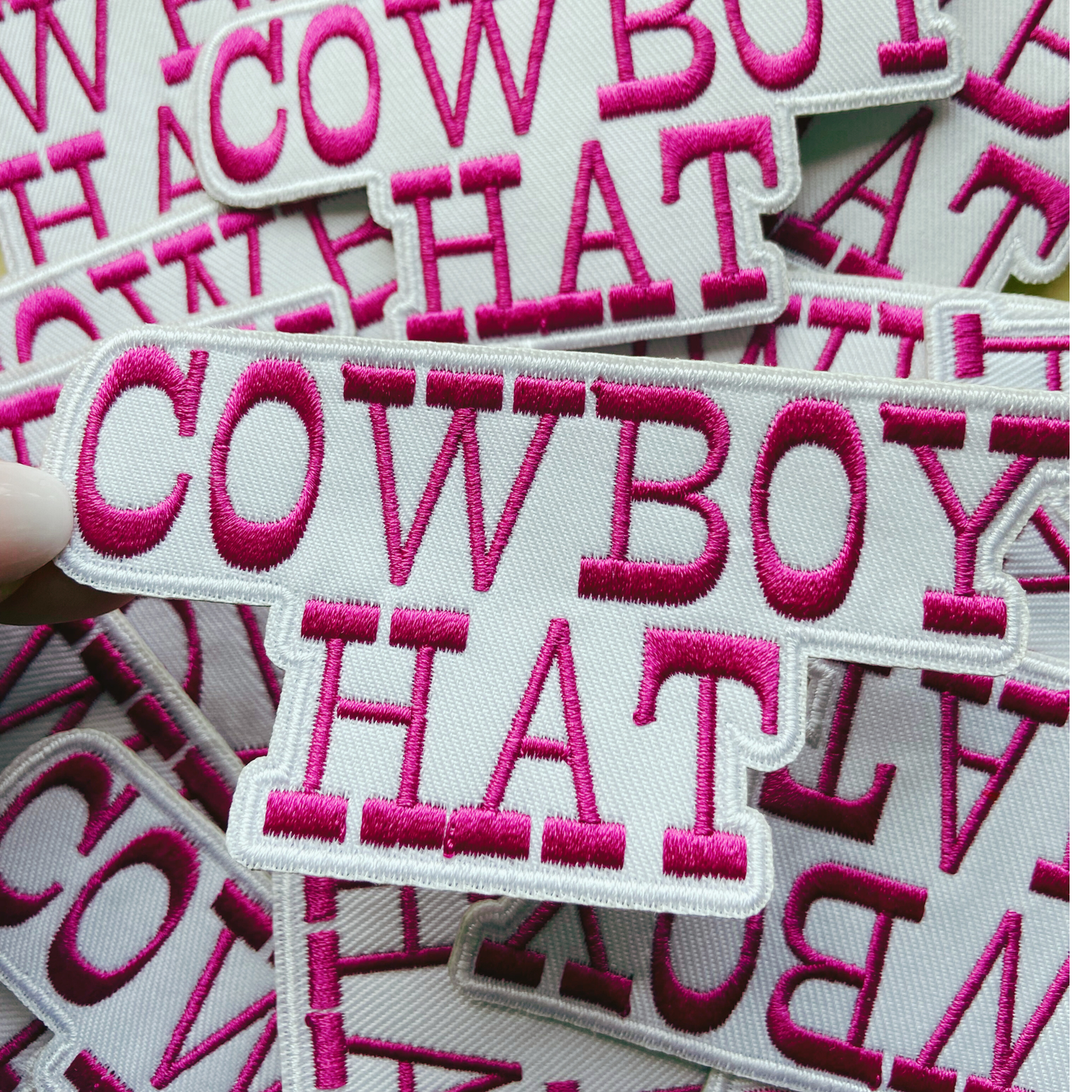 COWBOY HAT in White & Pink