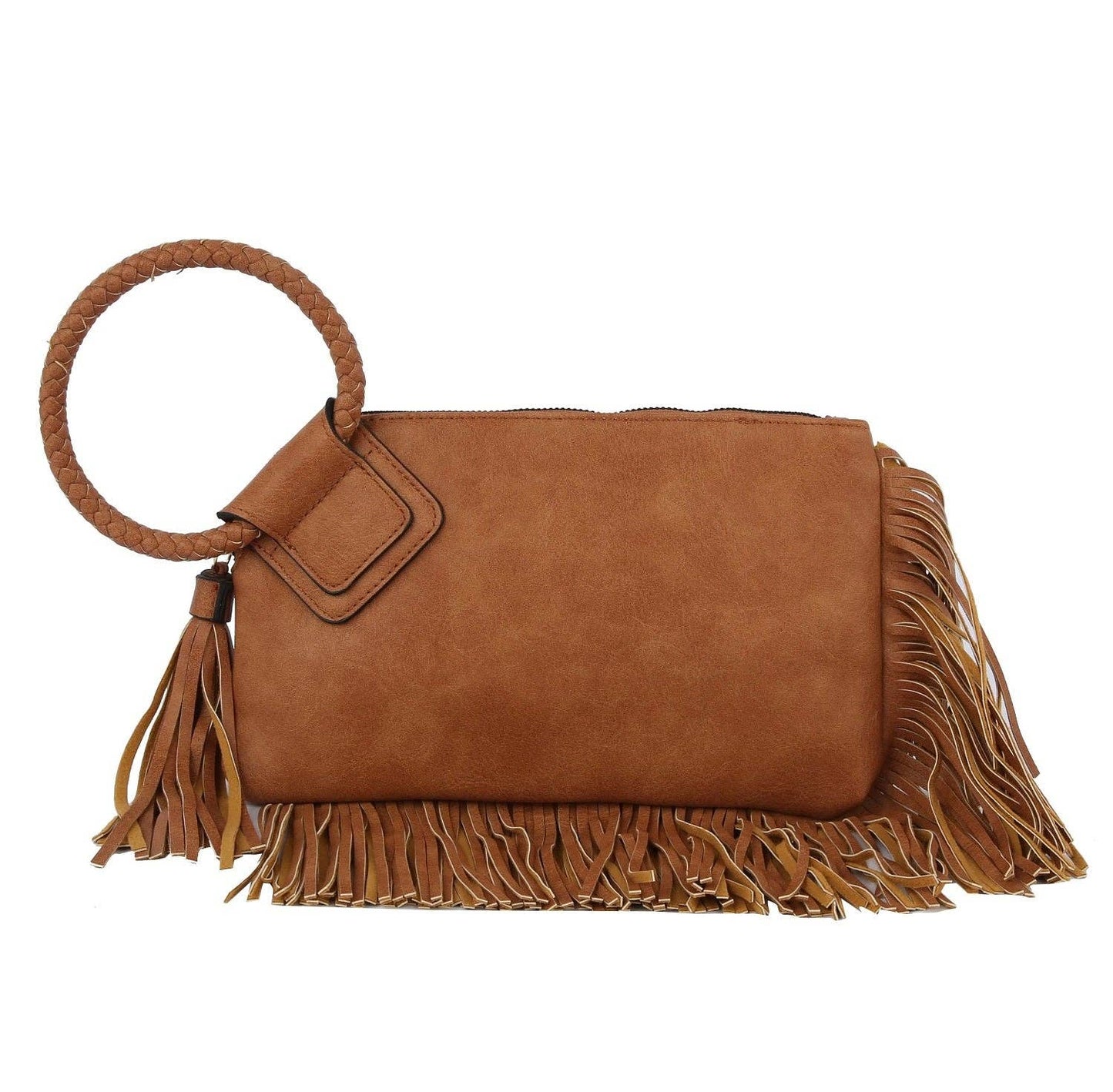 Fringe Soft Vegan Leather Wristlet/Clutch