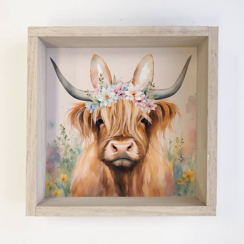 Highland Cow Bunny Ears