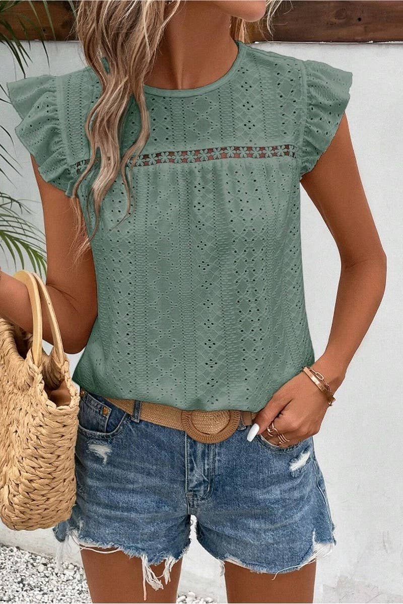 Lace Ruffle Blouse