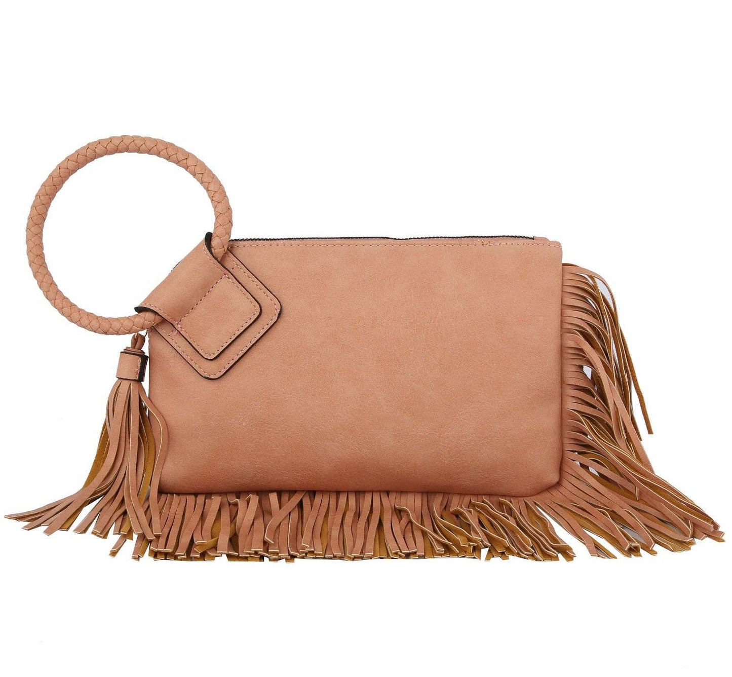 Fringe Soft Vegan Leather Wristlet/Clutch