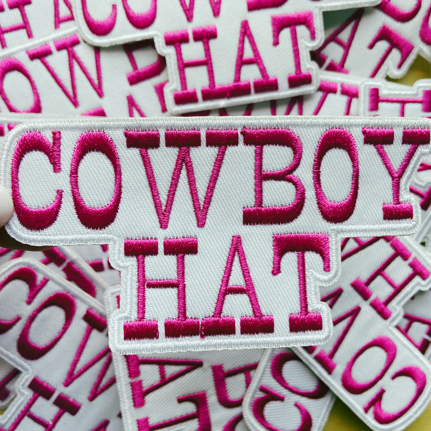 COWBOY HAT in White & Pink