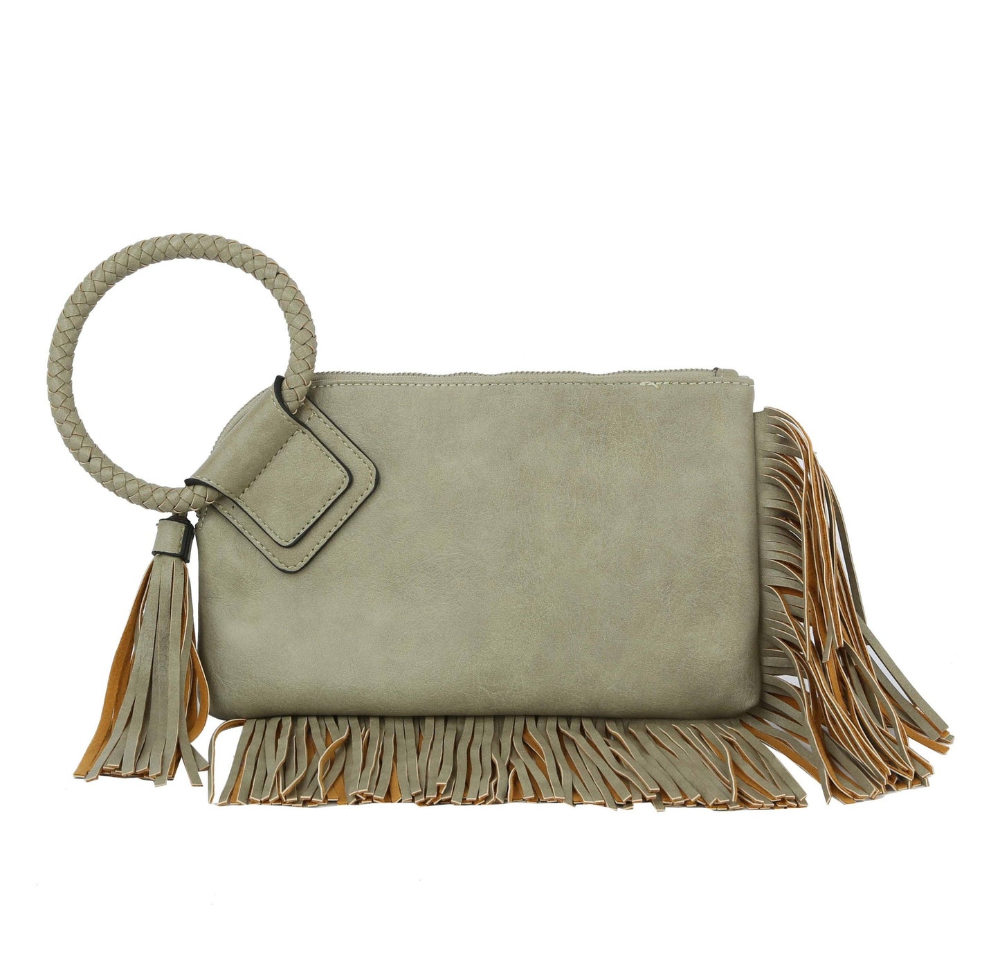 Fringe Soft Vegan Leather Wristlet/Clutch