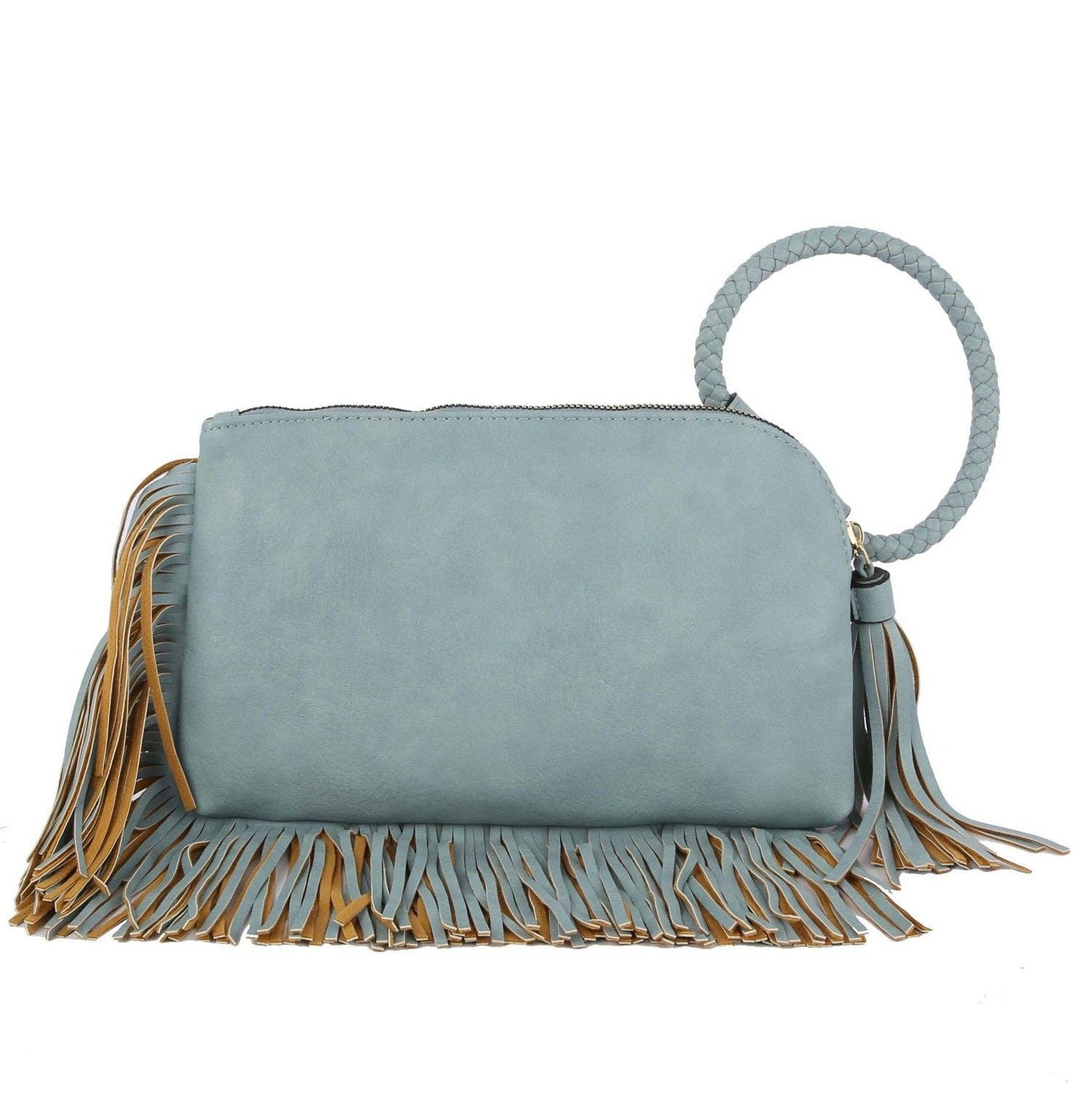 Fringe Soft Vegan Leather Wristlet/Clutch