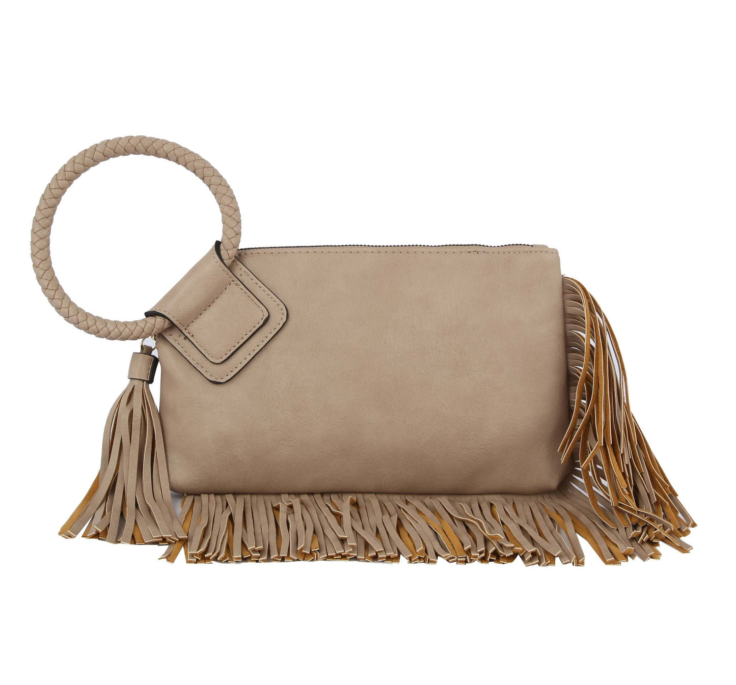 Fringe Soft Vegan Leather Wristlet/Clutch