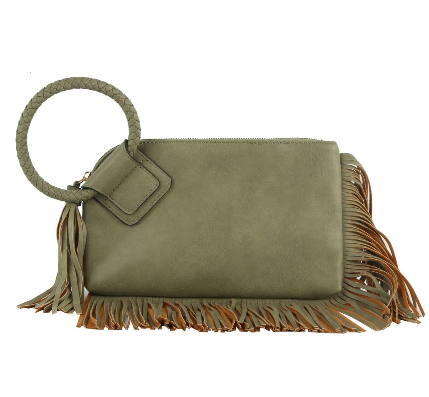 Fringe Soft Vegan Leather Wristlet/Clutch